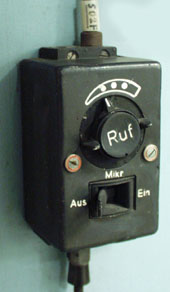 Crew headset socket, with volume control and call key.